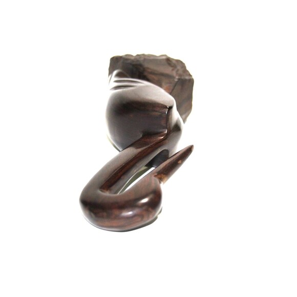 Hand Carved Natural Wood Tall Crane Stork Bird Figurine Vintage 11 in x 3 in - Picture 13 of 13